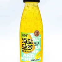 润格啡海盐菠萝果粒果汁饮品340ml